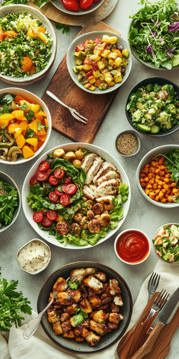 Plats préparés équilibrés stylisme