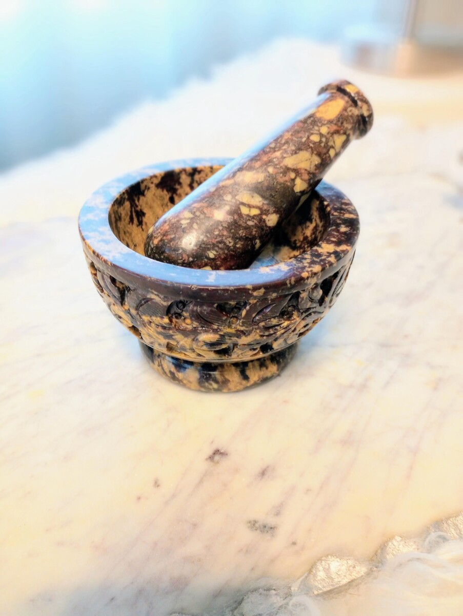 Mortier bois outils cuisine