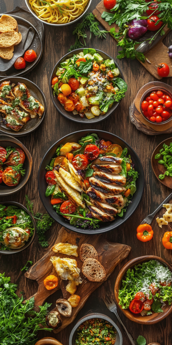 Plats préparés équilibrés stylisme