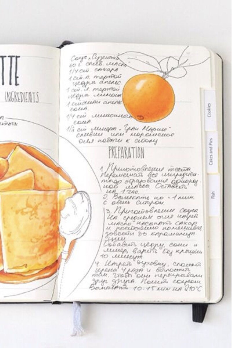 Carnet de notes cuisine chef