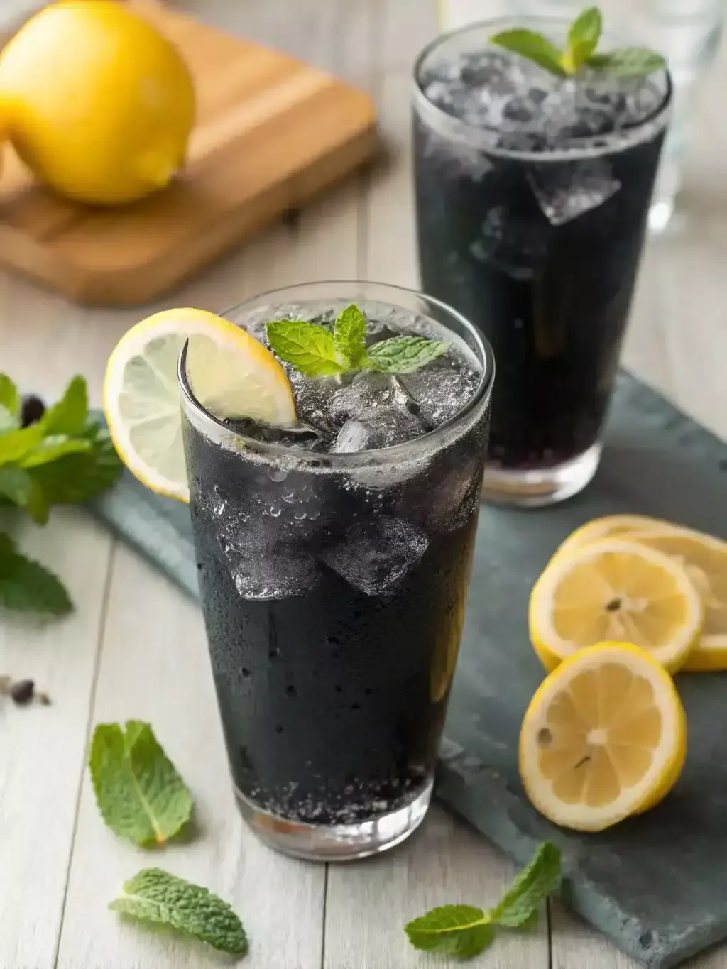 Limonade charbon actif noir