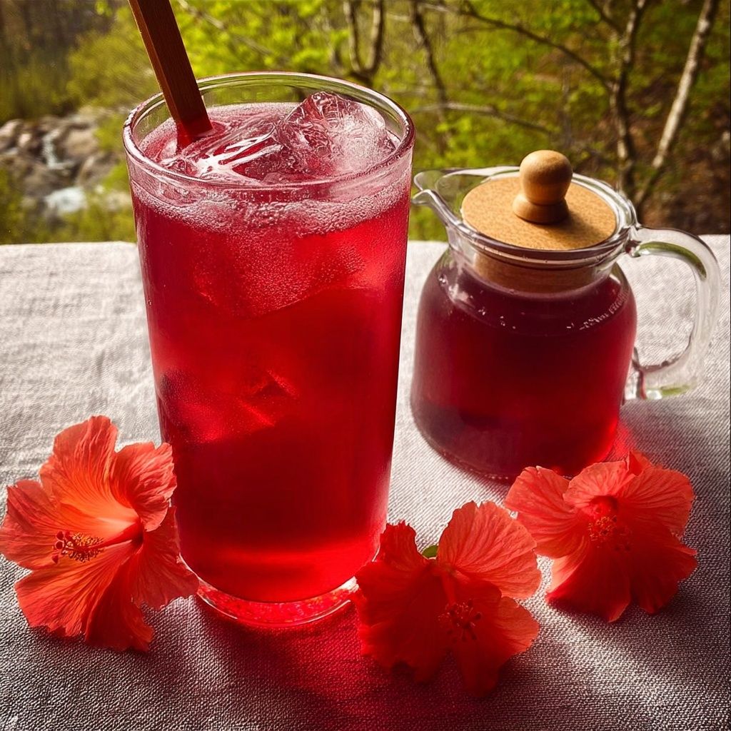 Infusion froide hibiscus rouge