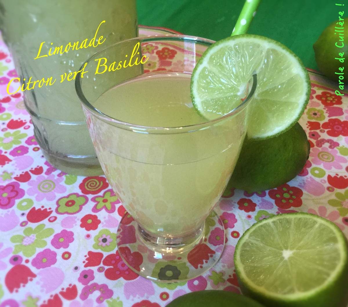 Limonade maison basilic carafe