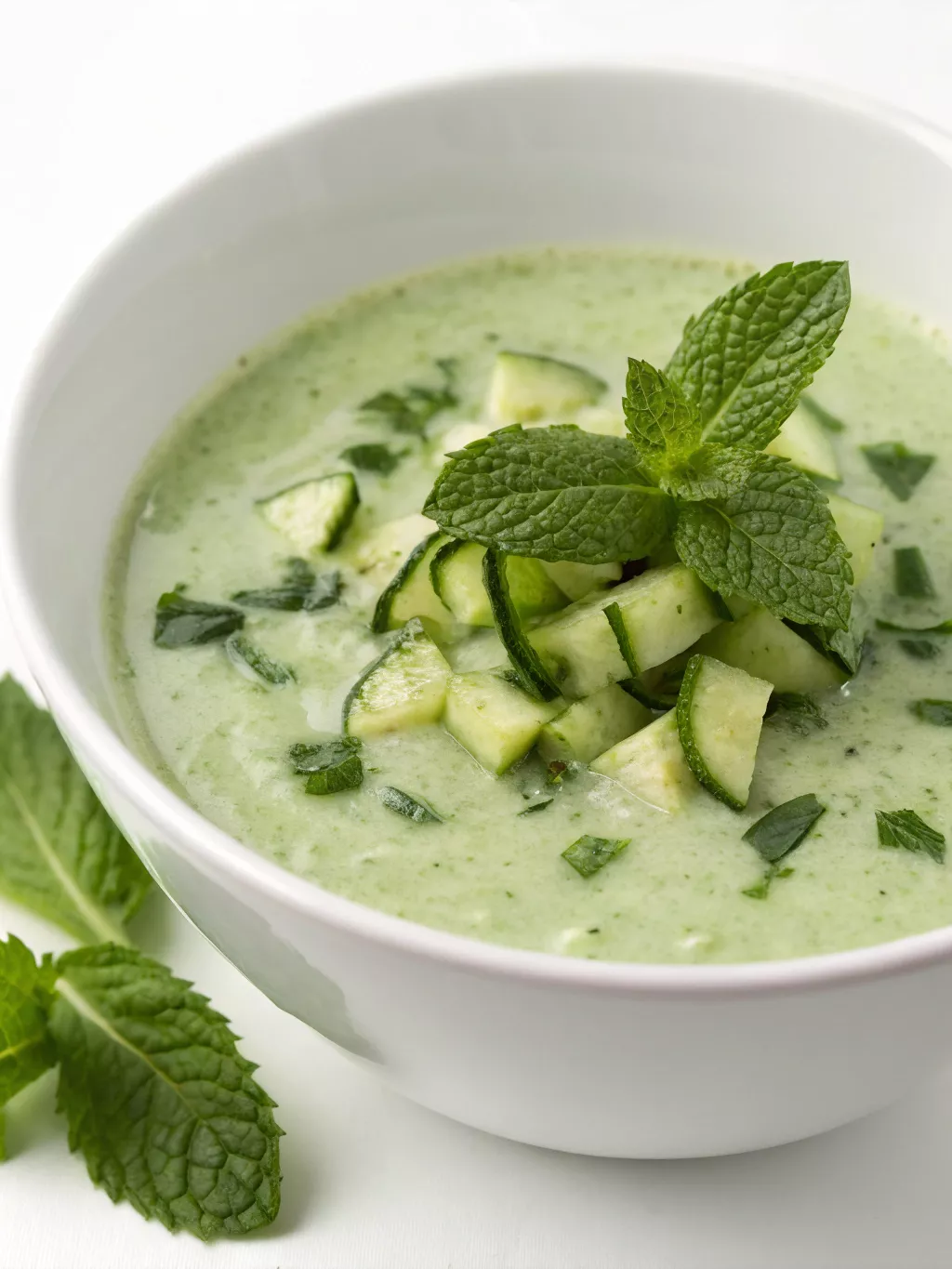 Soupe concombre menthe fraîche