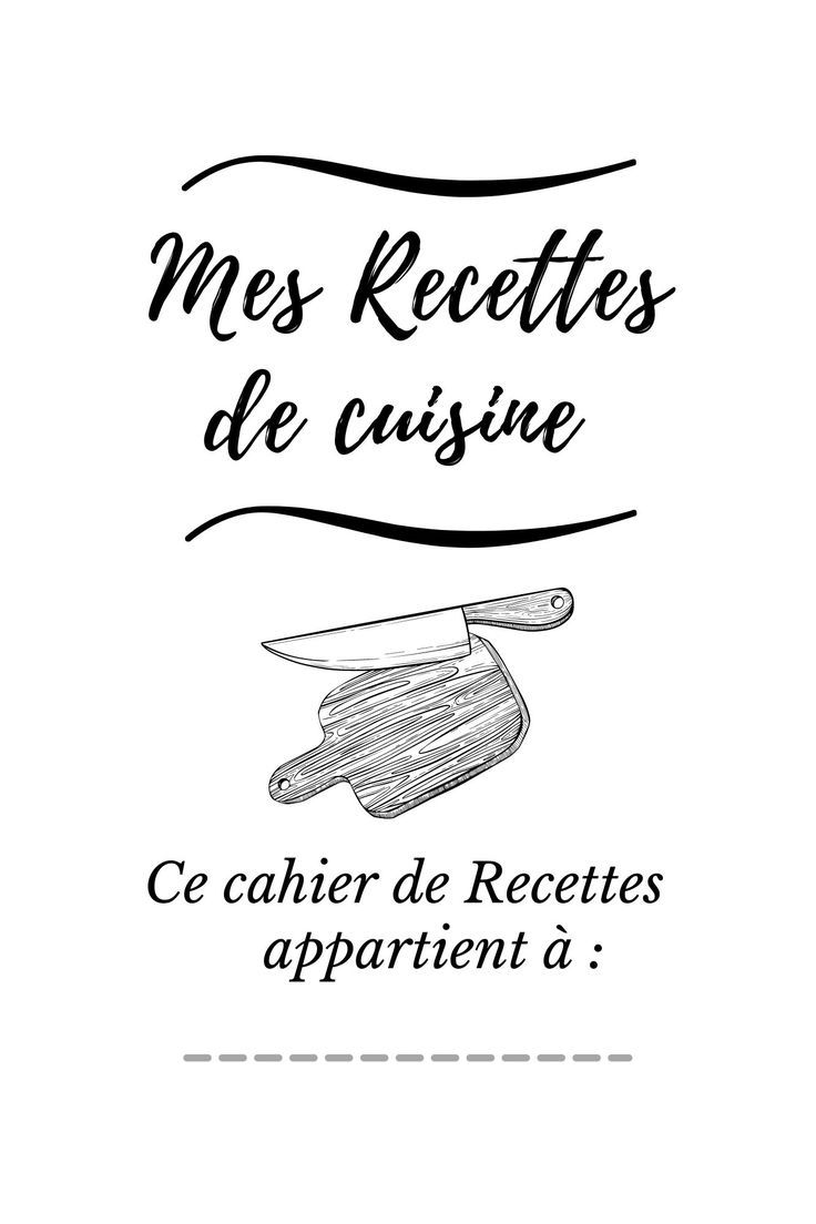 Carnet de notes cuisine chef
