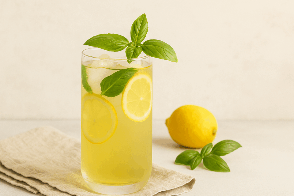 Limonade maison basilic carafe