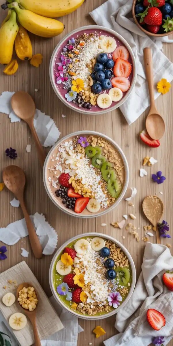 Smoothie bowl topping fruits
