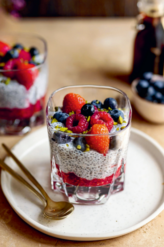 Pudding de chia baies