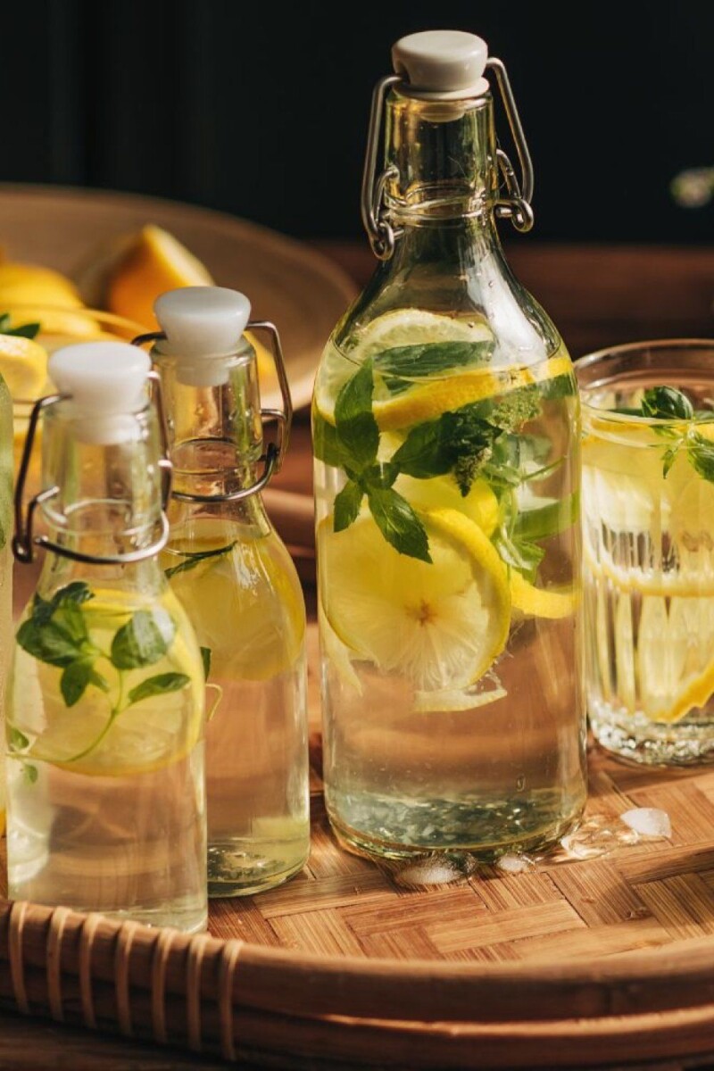 Limonade maison basilic carafe