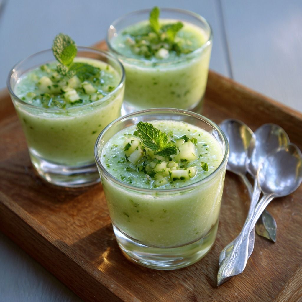 Soupe concombre menthe fraîche