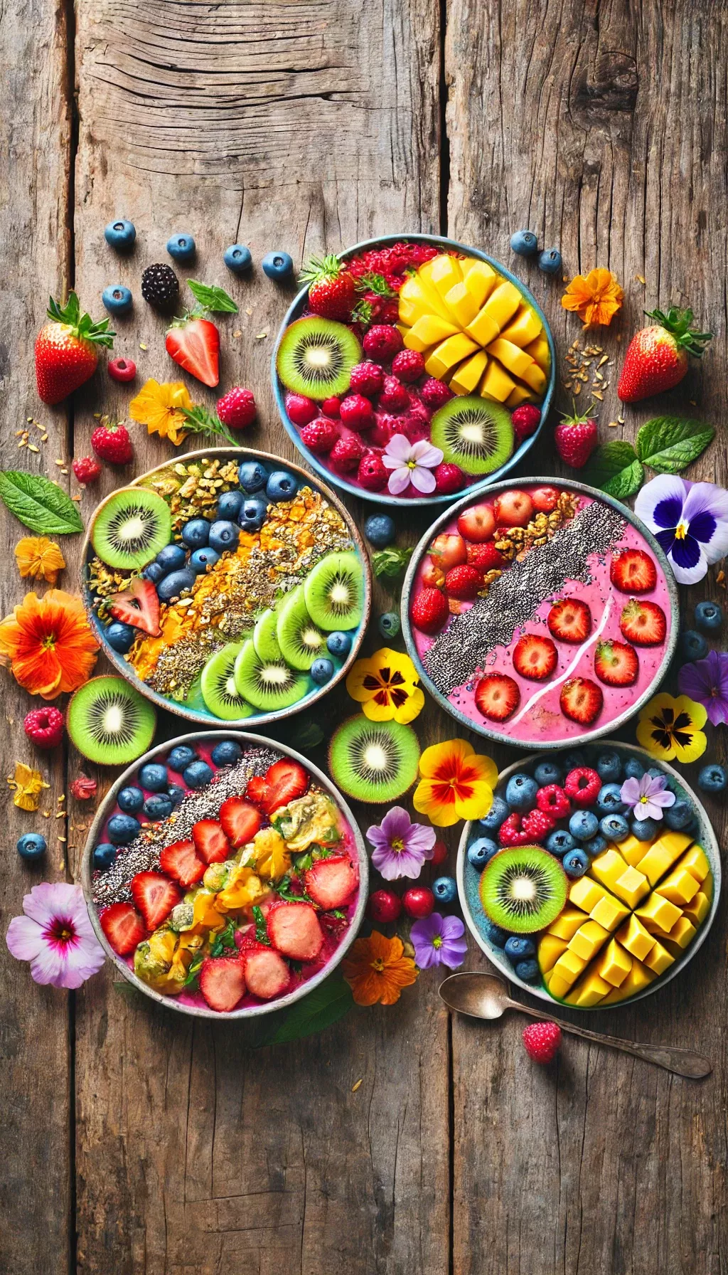 Smoothie bowl topping fruits