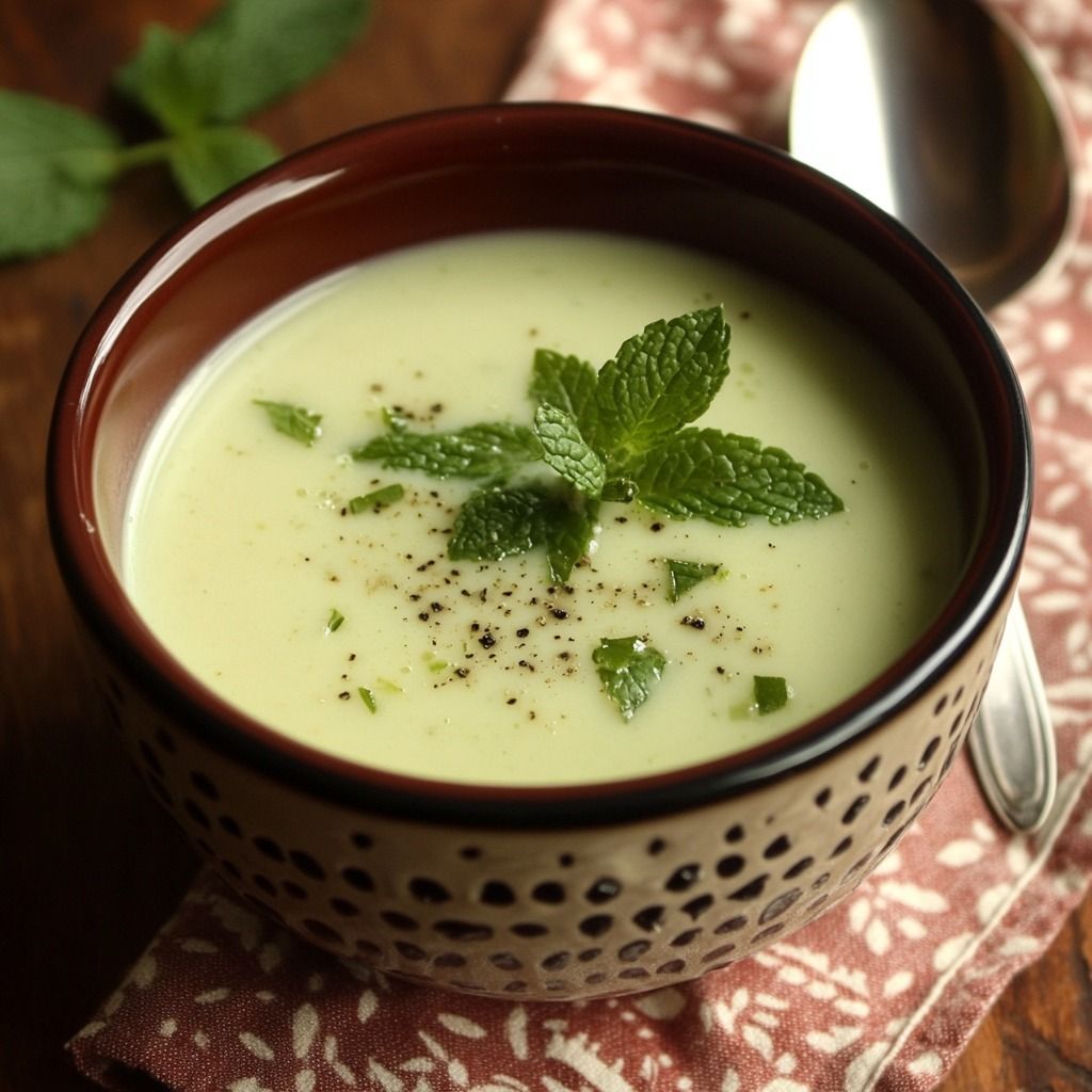 Soupe concombre menthe fraîche