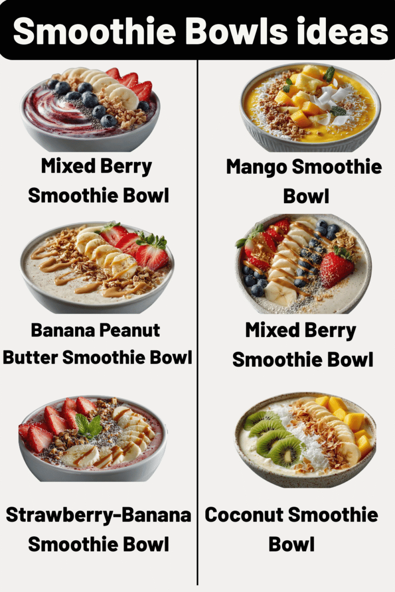 Smoothie bowl topping fruits