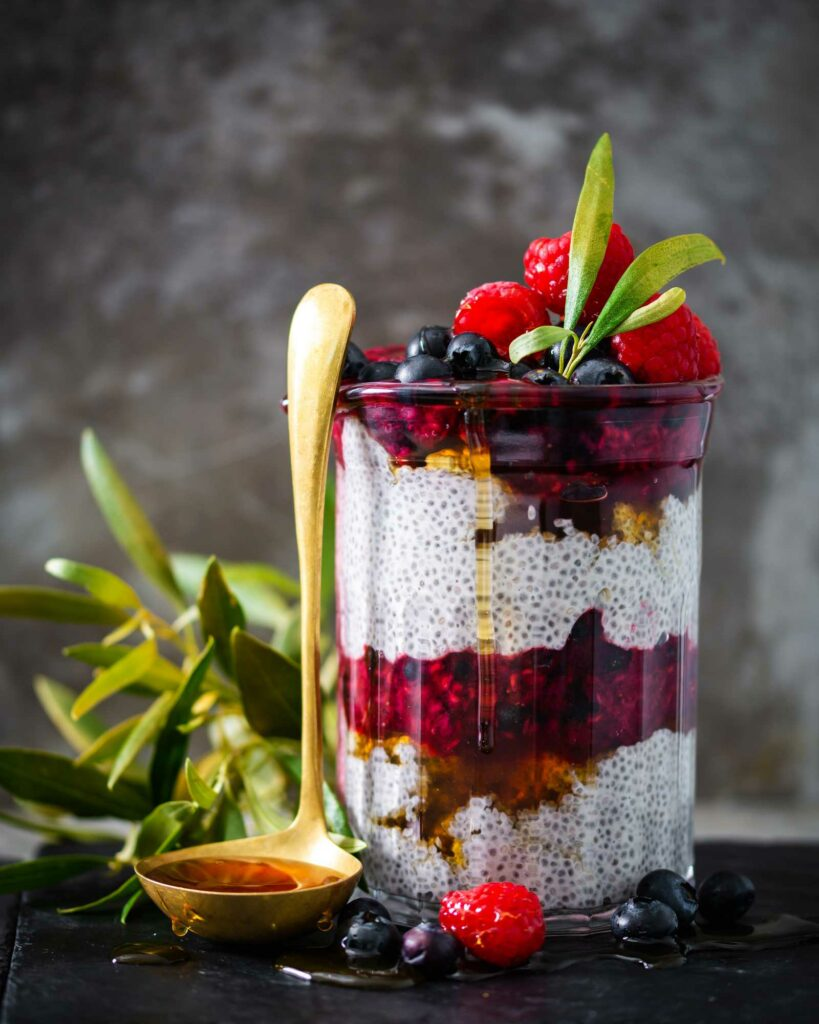 Pudding de chia baies