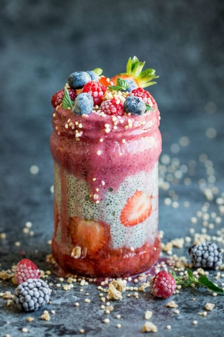 Pudding de chia baies