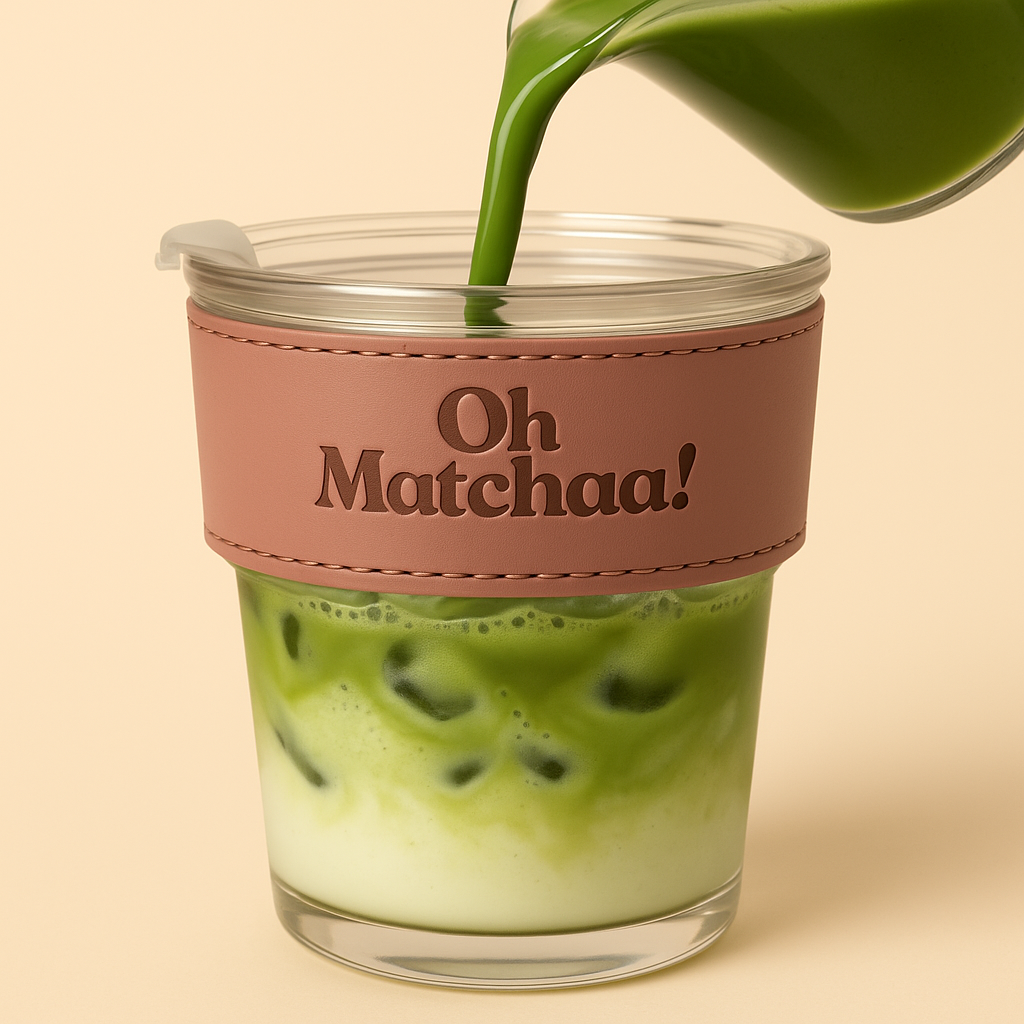 Thé matcha glacé verre