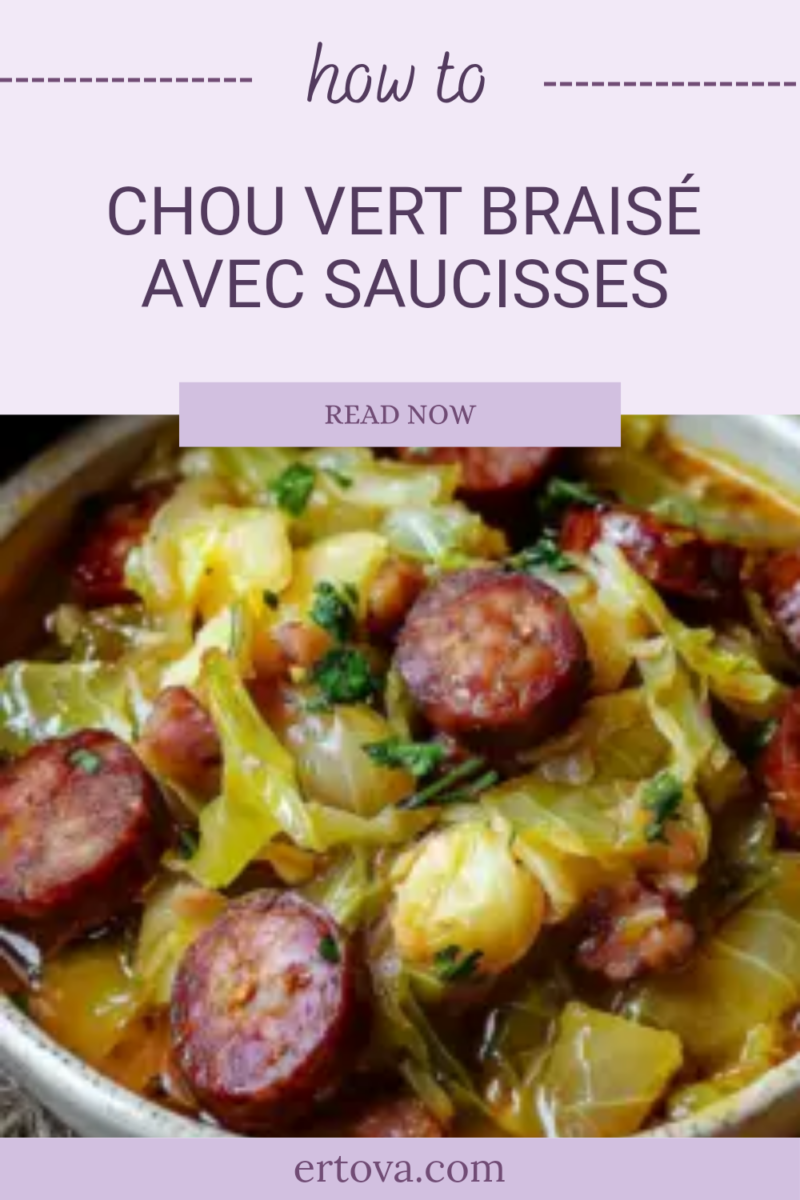 Chou vert braisé végétarien