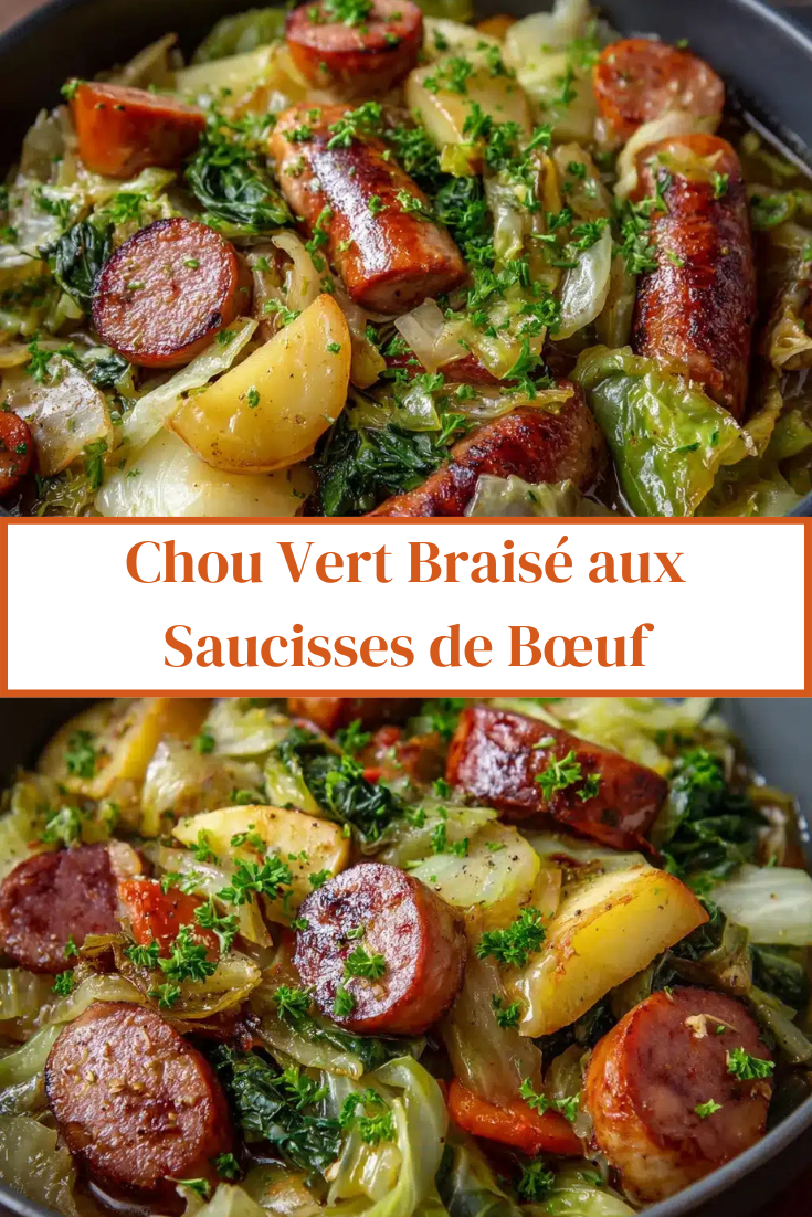 Chou vert braisé végétarien