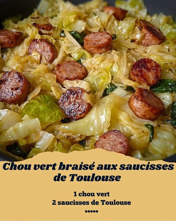 Chou vert braisé végétarien