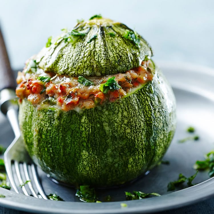 Courgette ronde farcie végétarienne